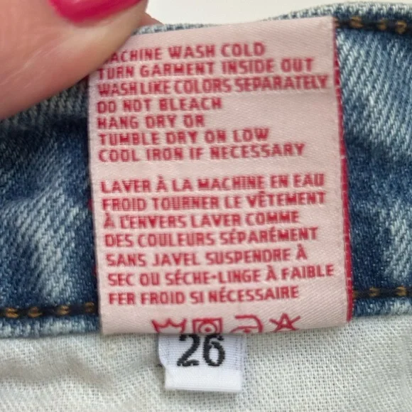 Revice Denim Straight Leg Jeans Light Wash Distressed 26 - Picture 8 of 13